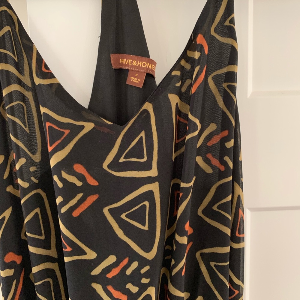 Hive & Honey tribal black maxi dress! Sz S!